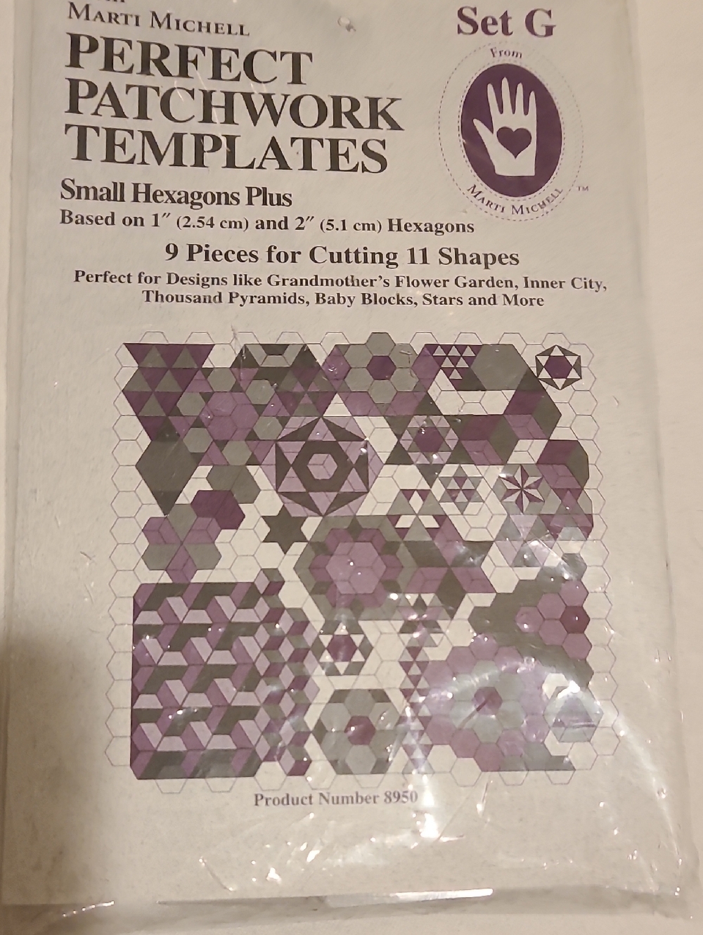 Perfect Patchwork Templates Set G Small Hexagons Plus Quilting Sewing 8950